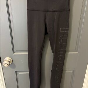 Black Lululemon  Leggings with Side Logo